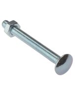 Coach Bolts M8 x 100mm Zinc Plated with Nuts Pack of 50