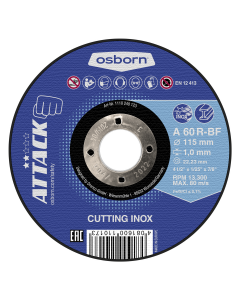 Dronco Attack 115mm x 1.0mm Inox Thin Metal Cutting Discs A60R-BF Pack of 25