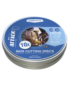 Dronco Attack 115mm x 1.0mm Inox Thin Metal Cutting Discs A60R-BF Tin of 10