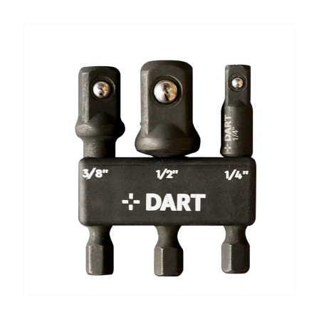 DART ¼” Hex to Square Socket Impact Adapter Set 3 Piece