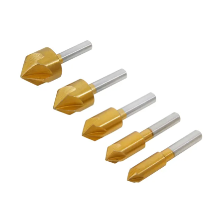 BlueSpot HSS Titanium Countersink Bit Set, 5 Piece