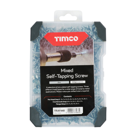 Timco 475 Piece Self Tapping Screws Assortment Zinc Plated Timco 475 Piece Self Tapping Screws Assortment Zinc Plated