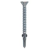 5.5 x 50mm Countersunk Winged Wood To Light Section Steel Self Drilling Screw Zinc Plated Pack of 100