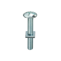 M6 x 140mm Zinc Plated Roofing Bolts and Square Nuts Pack of 37 (*CLEARANCE*)