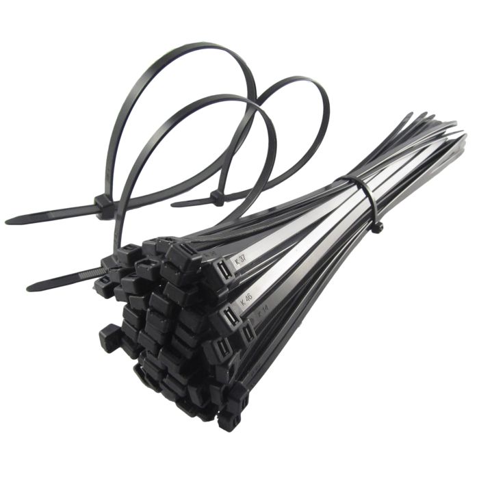 Cable Tie Black 300mm x 7.6mm Pack of 100 Fastco