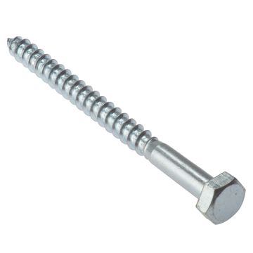 Coach Screw M10 x 130mm Hexagon Head Zinc Plated