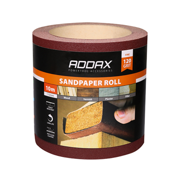 Sandpaper Roll Red 115mm x 10 Metre 120 Grit Aluminium Oxide