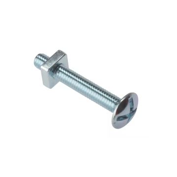 M6 x 30mm Zinc Plated Roofing Bolts and Square Nuts Pack of 100