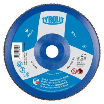 Tyrolit Flap Disc 115mm x 22.23 Zirconium 80 Grit (Fine) 