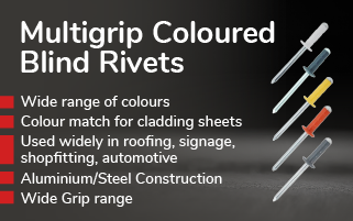 Multi Grip Coloured Blind Rivets 