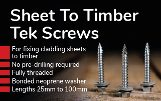 Sheet To Timber Tek Self Drilling Screw Range